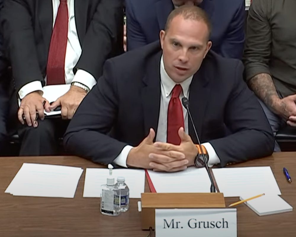 David Grusch giving testimony on 26 July 2023 before the US House Subcommittee on National Security the Border and Foreign Affairs.png — Public domain / U.S. House Subcommittee on National Security, the Border, and Foreign Affairs (s David Grusch giving testimony on 26 July 2023 before the US House Subcommittee on National Security the Border and Foreign Affairs.png — Public domain / U.S. House Subcommittee on National Security, the Border, and Foreign Affairs (s